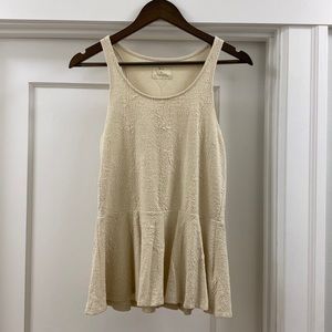 Pins and Needles (Urban Outfitters) Cream Peplum Top - Size Large